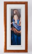 Robert Lenkiewicz (1941-2002) 'Karen in Blue' signed limited edition print 157/475, 71cm x 20cm,