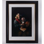 Robert Lenkiewicz (1941-2002) 'Self Portrait with Self Portrait at Ninety' signed limited edition