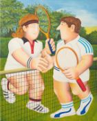 Beryl Cook (1926-2008) 'Tennis' limited edition print 128/300, 86cm x 68cm, unframed.