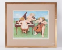Beryl Cook (1926-2008) 'Meadow Suite' signed print, stamped JKH, 31cm x 40cm, framed and glazed.