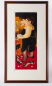 Beryl Cook (1926-2008) 'Jackpot' signed limited edition print 157/300, 75cm x 28cm, framed and
