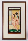 Beryl Cook (1926-2008) 'A Bathroom' signed limited edition print 11/300, 68cm x 34cm, framed and