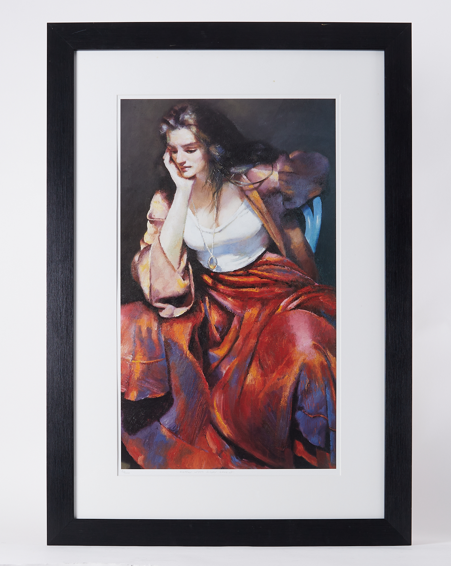 Robert Lenkiewicz (1941-2002) 'Esther with Silver Locket' limited edition print 8/500, with embossed