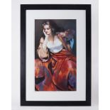 Robert Lenkiewicz (1941-2002) 'Esther with Silver Locket' limited edition print 8/500, with embossed