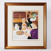 Beryl Cook (1926-2008) 'Dining In Paris' signed limited edition print 533/650, 41cm x 48cm, framed
