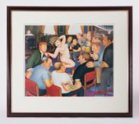 Beryl Cook (1926-2008) 'Lunchtime Refreshment' signed print, stamped ACD, 49cm x 61cm, framed and