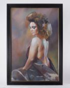 Bennett, oil on canvas 'Study of Lady', signed, 88cm x 57cm, framed and glazed.
