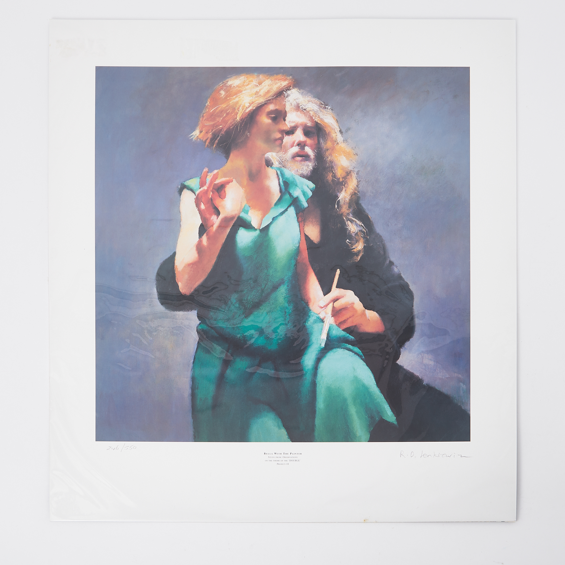 Robert Lenkiewicz (1941-2002) 'Painter with Bella' signed limited edition print 246/500, 50cm x