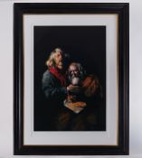 Robert Lenkiewicz (1941-2002) 'Self Portrait and Self Portrait At Ninety' signed limited edition