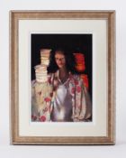 Robert Lenkiewicz (1941-2002) 'Anna Paper Lanterns' signed limited edition print 29/500, 52cm x 36.