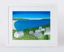 Elisa Trueman, 'What A Beautiful Sky', acrylic on board, signed, 30cm x 40cm, framed and glazed.