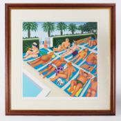 Beryl Cook (1926-2008) 'Tenerife Days' signed limited edition print 236/300, 61cm x 61cm, framed and