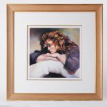 Robert Lenkiewicz (1941-2002) 'Study of Lisa' signed limited edition print 288/750, 36cm x 36cm,