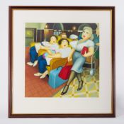 Beryl Cook (1926-2008) 'Twins' signed limited edition print 67/300, 60cm x 60cm, framed and glazed.