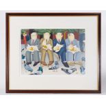 Beryl Cook (1926-2008) 'Lunch In The Gardens' signed limited edition print 283/300, 44cm x 61cm,