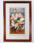 Beryl Cook 'Strip Poker' signed edition print, 136/650, Published by Alexander Gallery, Bristol,
