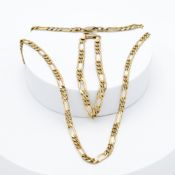 A 14ct gold link necklace together with a matching 14ct gold bracelet, approx 31.1g (2).