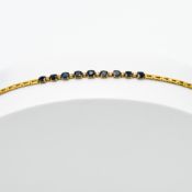 An 18ct yellow sapphire and diamond bracelet, overall length approx 18.5cm.