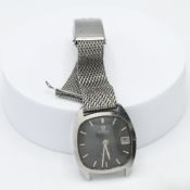 Omega, a gent's vintage cushion shaped stainless steel Omega automatic wristwatch with date