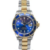 Rolex, a 2007 'bluesy' Submariner, model 16613, bi-metal Oyster Perpetual Date Submariner with
