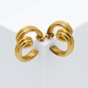 A pair of 18ct yellow gold 'Swirl' design earrings, approx 5.4g.