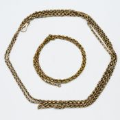 A gold 'Keepers' chain, length 72cm, approx 22.74g (possibly 9ct not hallmarked) together with