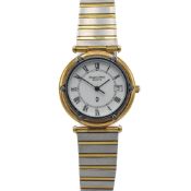Mappin & Webb, a stainless steel & gold plated Mappin & Webb quartz wristwatch with roman numerals &