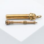 A 9ct gold propelling pencil by Samuel Mordan approx 10.5g together with another (2).