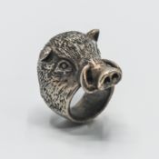 The Great Frog, Original Rock n Roll Jewellery, Soho, London, a heavy handmade silver Wild Boar's