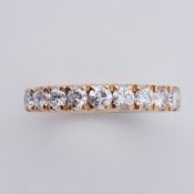 An 18ct yellow half eternity style ring set with seven round brilliant cut diamonds
