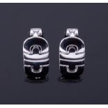 Bvlgari, a pair of contemporary style 18ct white gold Bvlgari earrings