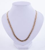 A 9ct yellow gold 22? flat curb fancy link design chain, 36gm.