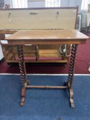 A walnut tripod table, (2) mahogany side table.