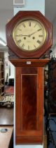 A 19th century mahogany drop dial wall clock, makers on dial Cornelius Tyte of Wells, overall length