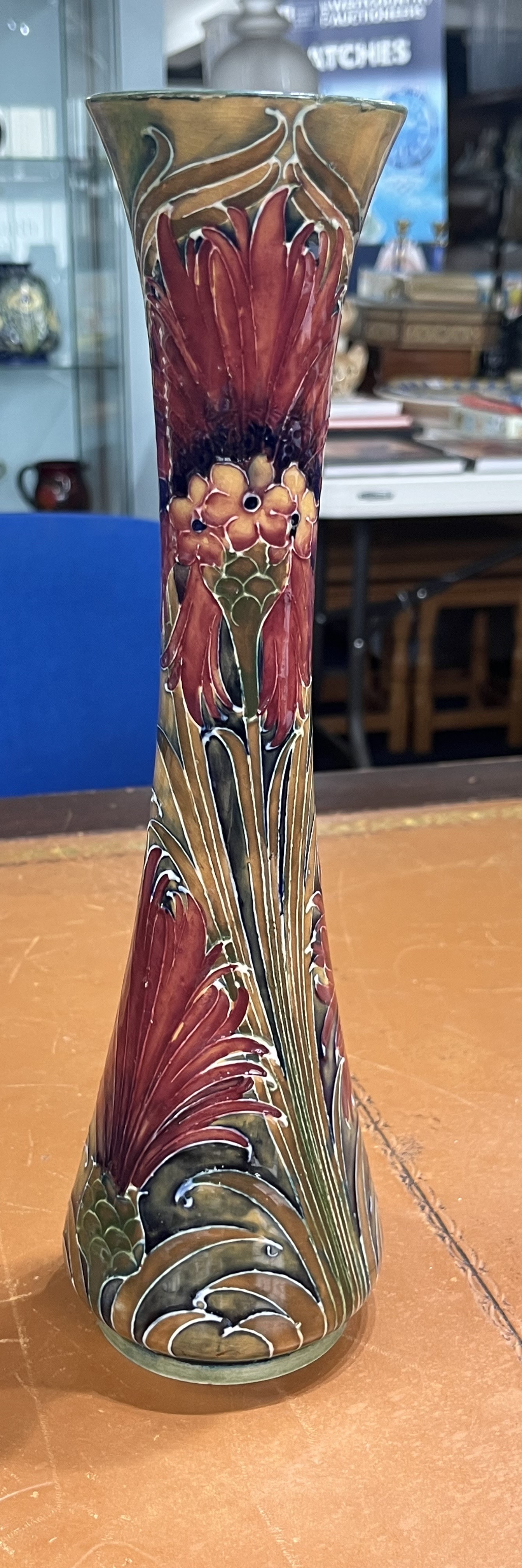 William Moorcroft revived Cornflower design vase, circa 1913, 31cm height. - Image 4 of 6
