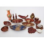 A collection of Carlton Ware oriental pattern to include dishes, vases etc, approx. 15.