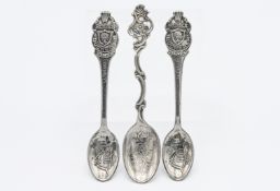 Two silver plated 'Rolex Bucherer Watches' spoons marked B100 12 6.9 together with a Th.