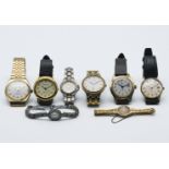 A collection of eight various watches including Sekonda, Pulsar etc.