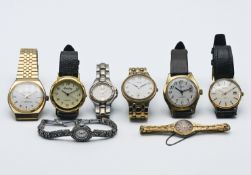 A collection of eight various watches including Sekonda, Pulsar etc.