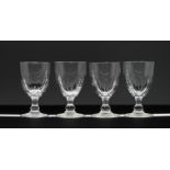 Set of four 19th century wine glasses, height 15cm.