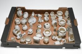 Collection of Plymouth Crested Ware. 44 pieces including Jugs Bowls and Cauldrons, as well as a