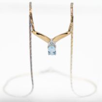 A blue topaz pendant necklace, with box, 5.5g, from Ernest Jones.