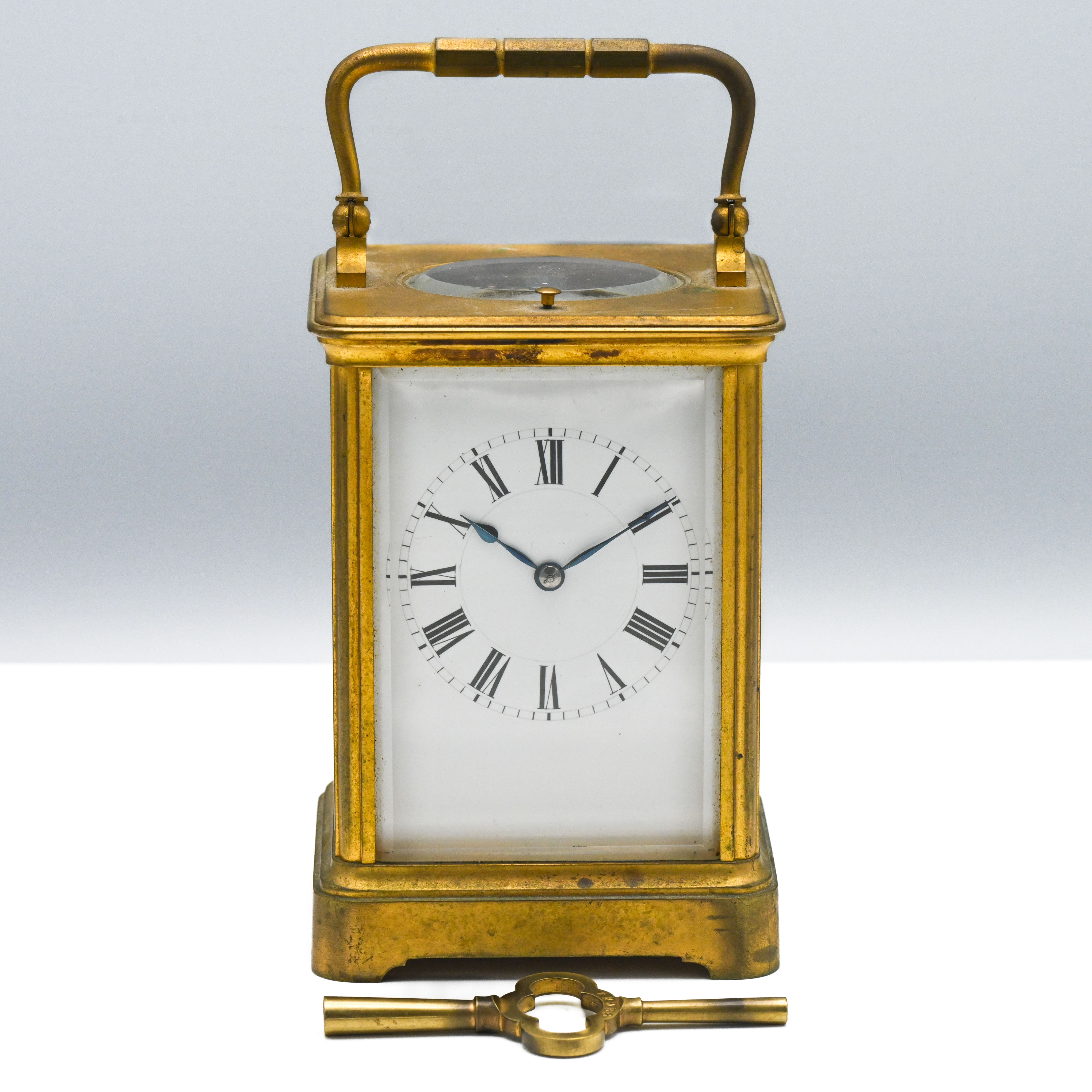 A repeater carriage clock with platform escapement movement, marked Paris, number 12038, with key,