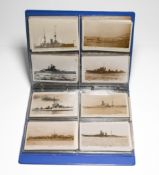 Postcards published by Abrahams of Devonport featuring British Naval Warships. Album number 3