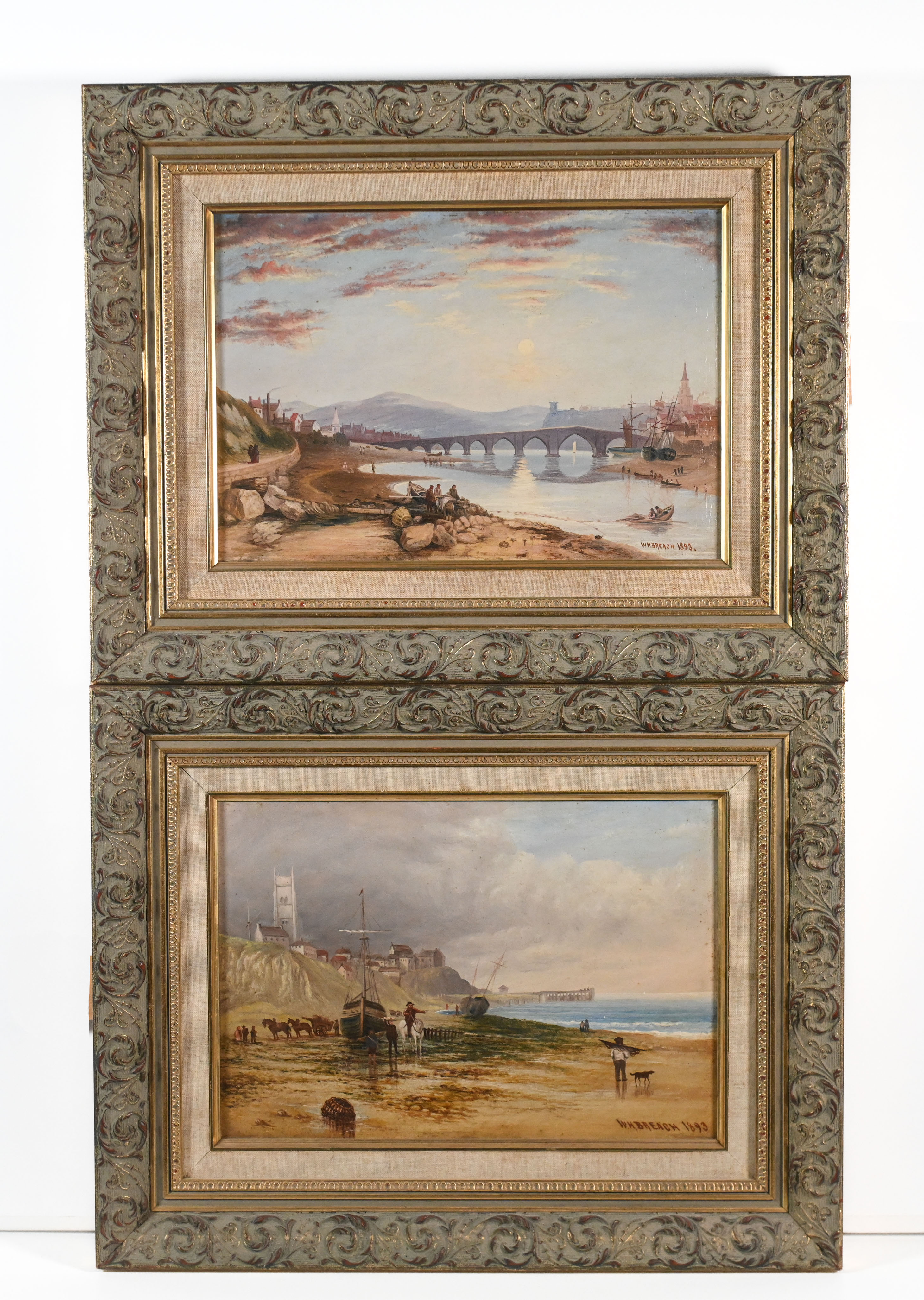 W.H. Breach, a pair of watercolours, signed and dated 1893, 24cm x 34cm, framed.