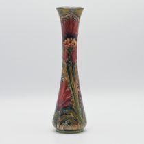 William Moorcroft revived Cornflower design vase, circa 1913, 31cm height.
