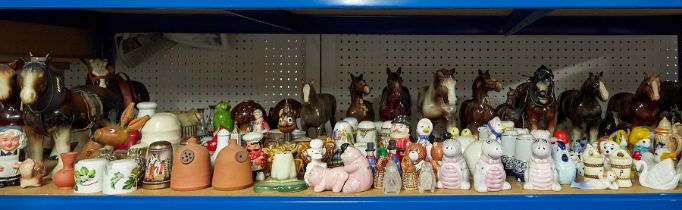 A huge collection of China wares mainly novelty salt and pepper pots.