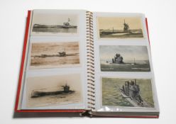 Album number 4a with 'slot in' pages containing 36 pcs picture postcards featuring submarines