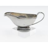 George V silver sauce boat of Art Deco design, maker G & S Co (Goldsmith and Silversmith Company),