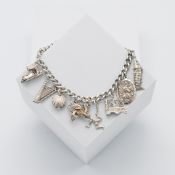 Modern silver charm bracelet